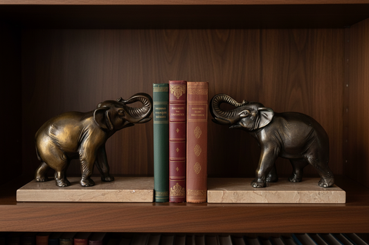 Bronze Elephant Bookends — Library Lifestyle