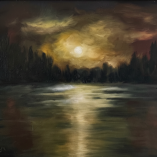 Close-up detail — moonlit water reflection